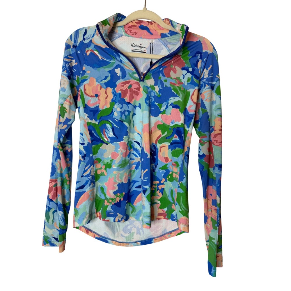 Walter Hagen P11 Women's XS P11 UV Protection Quarter Zip Floral Athleisure New